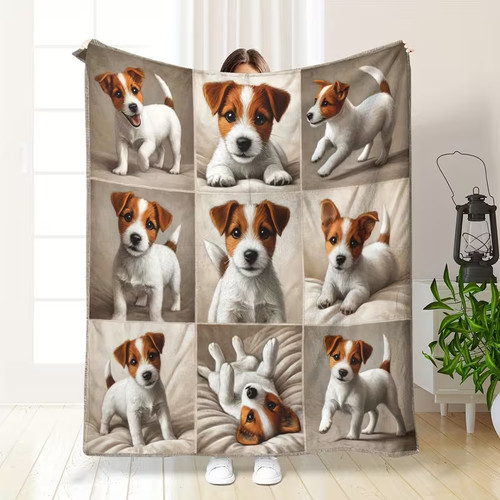 Jack russell flannel blanket - russell,